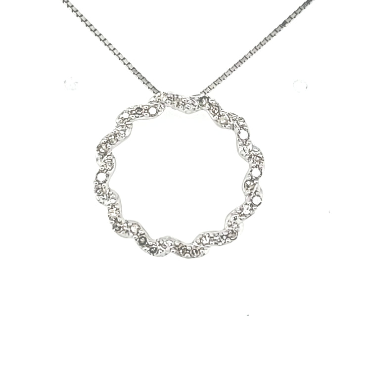 Sterling Silver Circle Pendant/Necklace With 30=0. - Van Drake Jewelers
