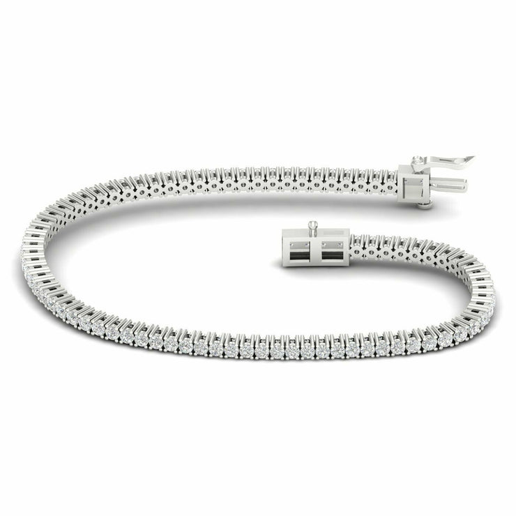 White 14 Karat Tennis Lab Grown Diamond Bracelet W - Van Drake Jewelers