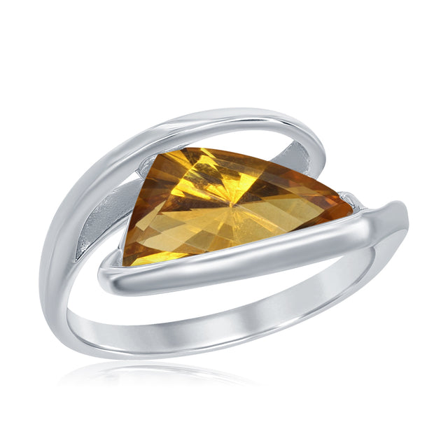 Lady's Sterling Silver Citrine Ring