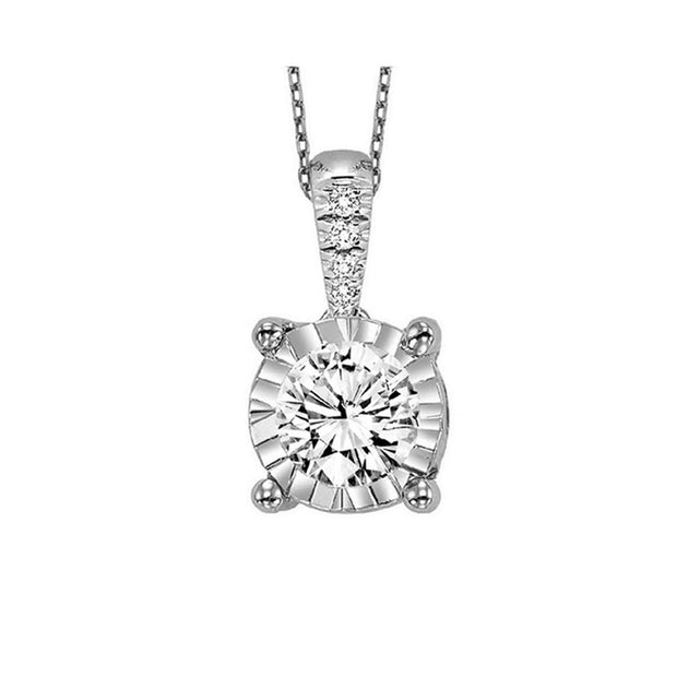 White 14 Karat Tru-Reflection Diamond Pendant/Neck