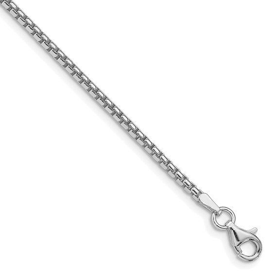 Sterling Silver Rhodium-Plated 2Mm Round Box Chain