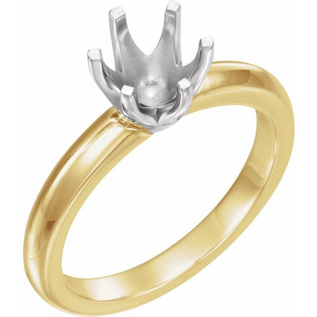 Lady's Two-Tone 14 Karat 8.2Mm Round Low Solstice