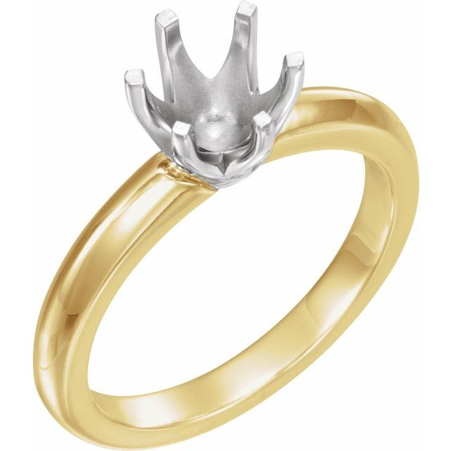 Lady's Two-Tone 14 Karat 8.2Mm Round Low Solstice