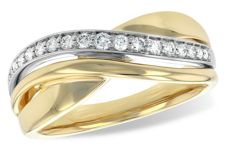 Lady's Two-Tone 14 Karat Ring With 17=0.19Tw Round - Van Drake Jewelers