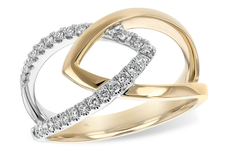 Two-Tone 14 Karat Contemporary Ring With 26=0.20Tw - Van Drake Jewelers