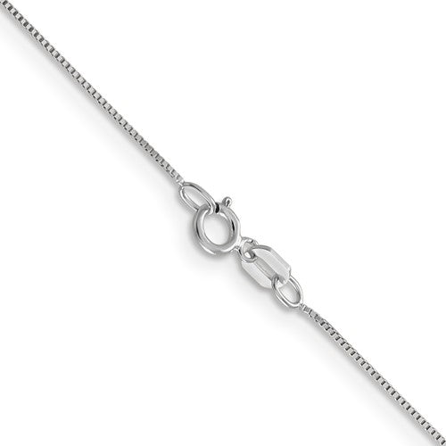 White 14 Karat 0.50 Mm Box Chain Length 20 - Van Drake Jewelers