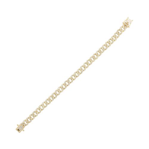 Yellow 14 Karat Pave Curb Bracelet With 299=2.50Tw - Van Drake Jewelers