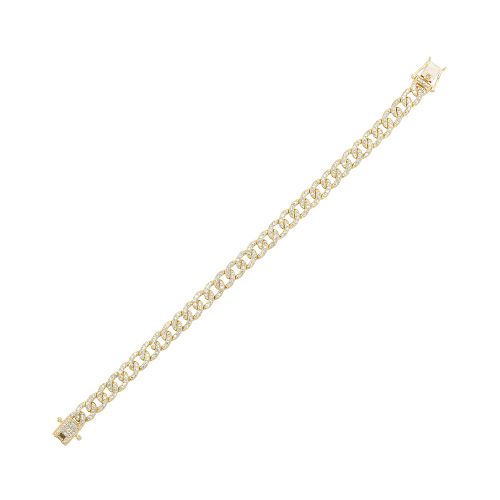 Yellow 14 Karat Pave Curb Bracelet With 299=2.50Tw