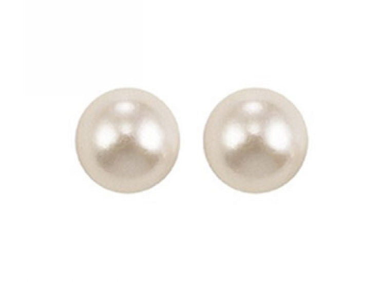 Lady's White 14 Karat 5Mm Pearl Stud Earrings