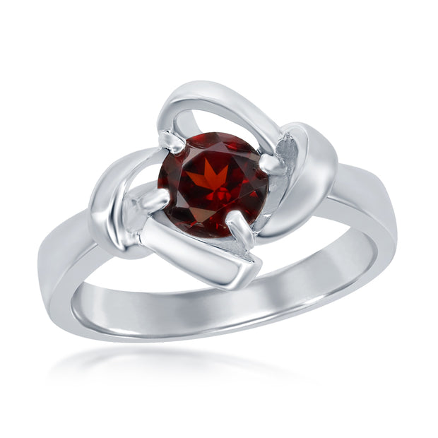 Lady's Sterling Silver Garnet Ring