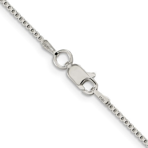 Sterling Silver Rhodium-Plated 1.25Mm Box Chain 18 - Van Drake Jewelers