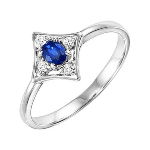 Lady's White 14 Karat Sapphire & Diamond Fashion R