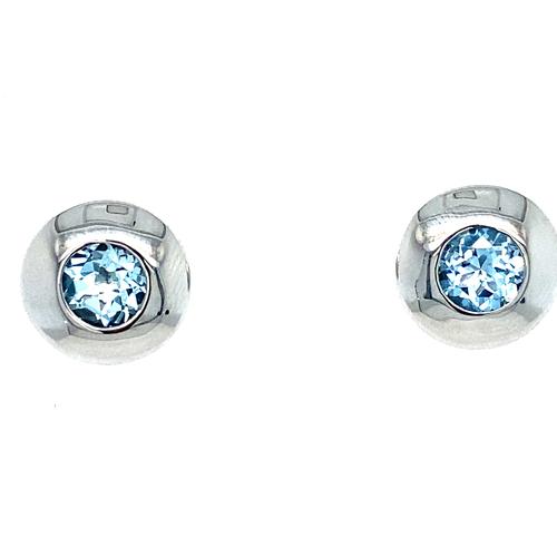 Sterling Silver Blue Topaz Earrings - Van Drake Jewelers