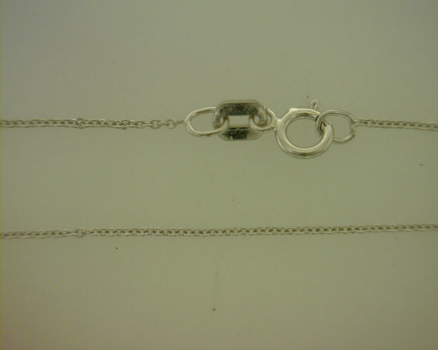 White 14 Karat 0.75Mm Cable Chain Length 18 - Van Drake Jewelers