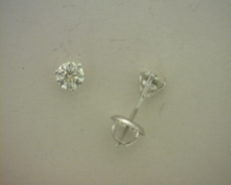 Lady's White 14 Karat Martini Stud Earrings With 2 - Van Drake Jewelers