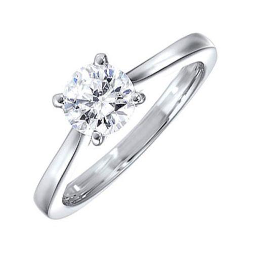 Lady's White 14 Karat Cathedral Solitaire Engageme