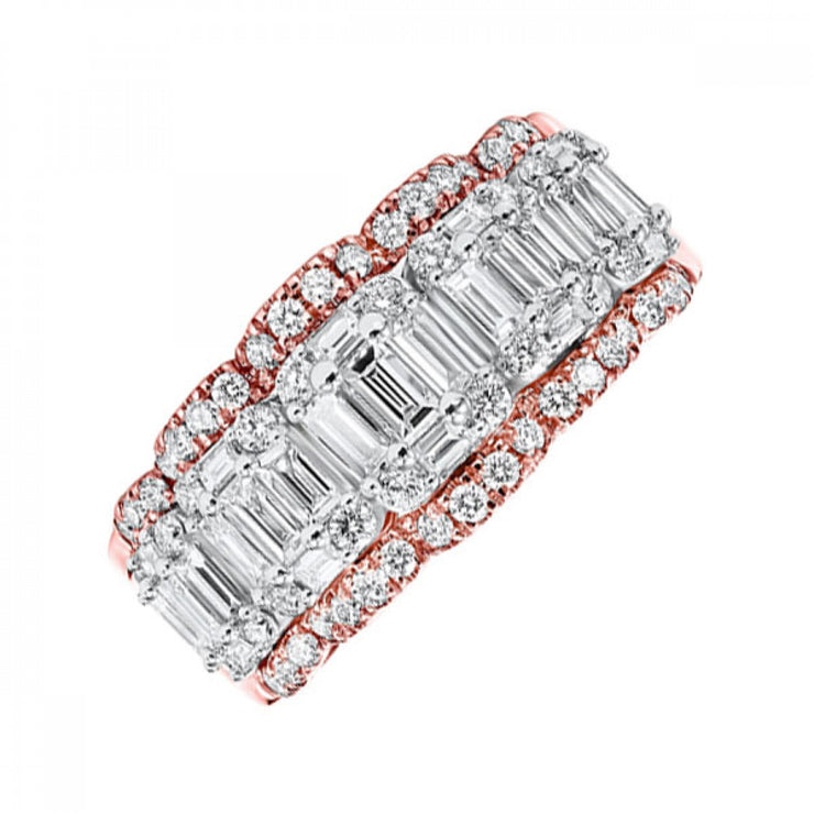 Lady's Rosé 14 Karat Fashion Ring With 81=1.60Tw V - Van Drake Jewelers