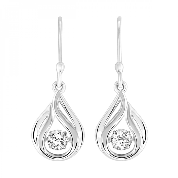 Sterling Silver Rhythm Of Love Earrings With 2= Ro