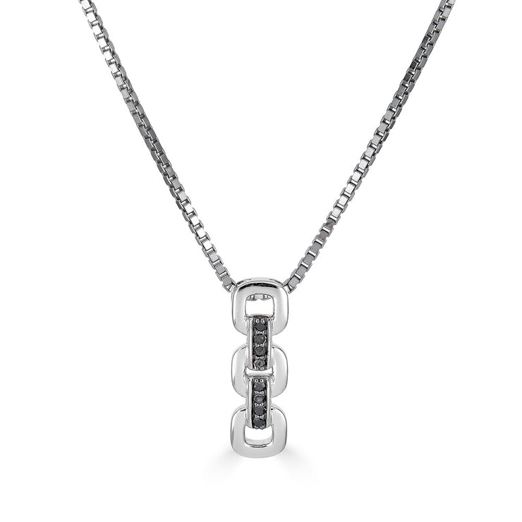 Sterling Silver Blue Diamonds Pendant/Necklace Len