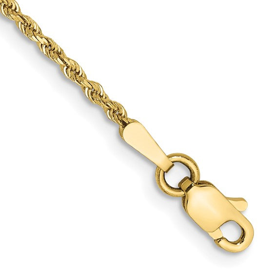 Yellow 10 Karat 1.5Mm Diamond-Cut Rope Bracelet Le