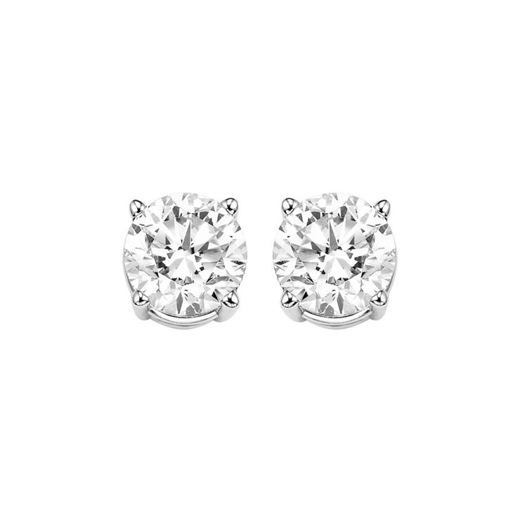 Lady's White 14 Karat Stud Earrings