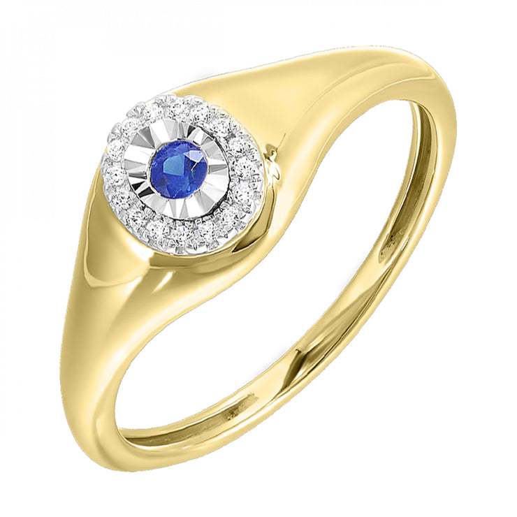Lady's Yellow 10 Karat Saphire & Diamond Fashion R - Van Drake Jewelers