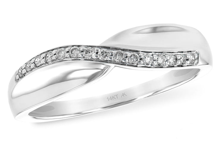 Lady's White 14 Karat Ring With 15=0.09Tw Round H - Van Drake Jewelers