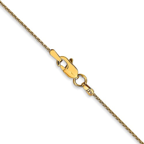Yellow 14 Karat 1Mm Parisian Wheat Chain Length 18