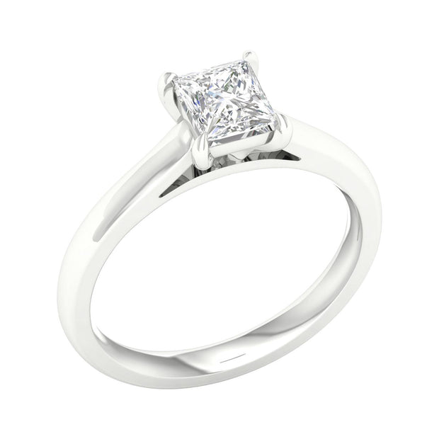 White 14 Karat Cathedral Ring Size 7 With One 0.97 - Van Drake Jewelers