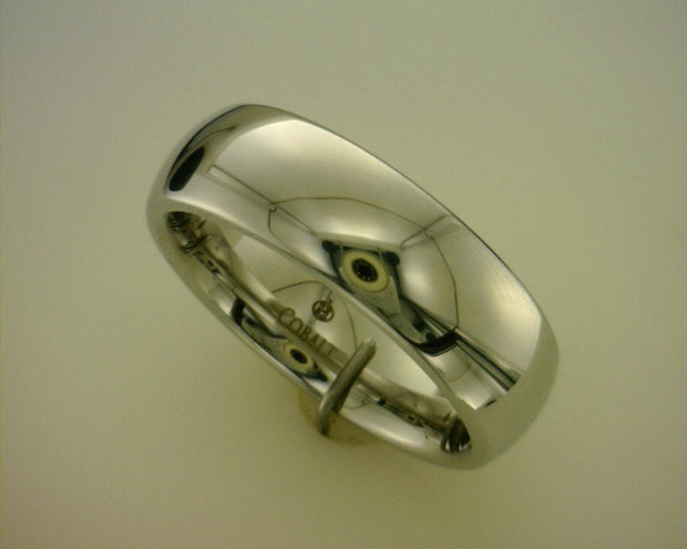 White Cobalt Ring Size 10.5
Style: 7mm Plain Dome