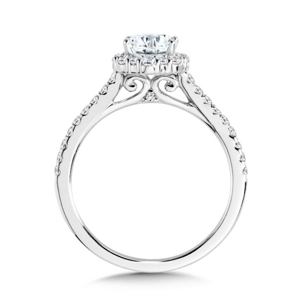 White 14 Karat Blooming Halo Ring With One = 1.50C