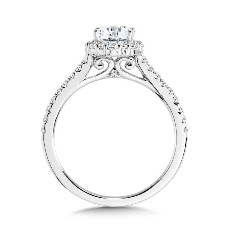 White 14 Karat Blooming Halo Ring With One = 1.50C