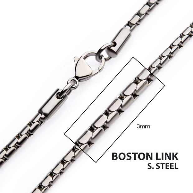 Stainless Steel 3Mm Boston Link Chain 20" Long