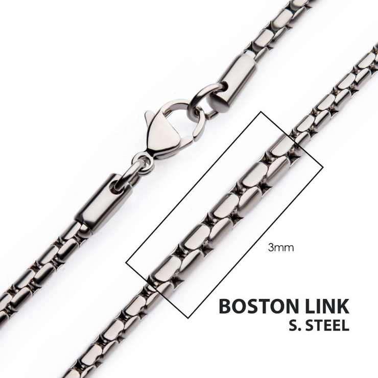 Stainless Steel 3Mm Boston Link Chain 20" Long