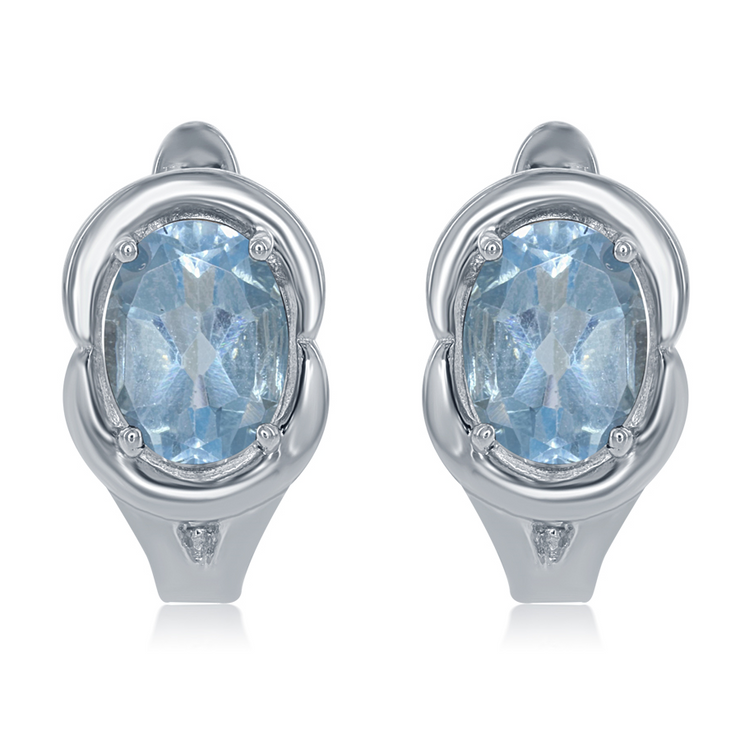 Sterling Silver Blue Topaz Earrings