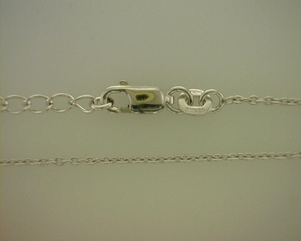 Sterling Silver Rhodium Plated 1.25Mm W/2" Ext Cable Chain