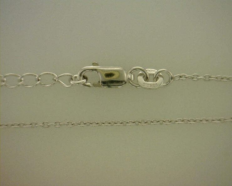 Sterling Silver Rhodium Plated 1.25Mm W/2" Ext Cable Chain
