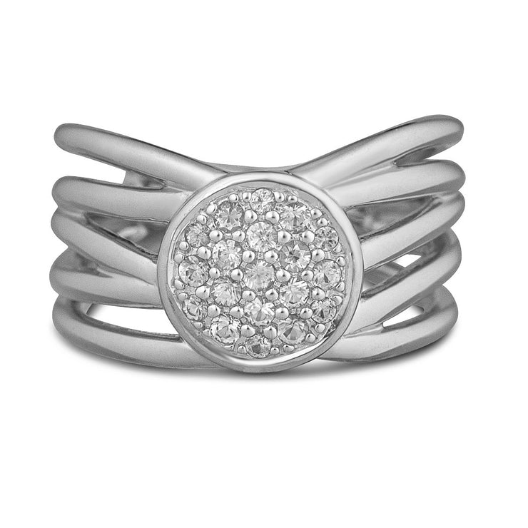 Lady's Sterling Silver White Sapphire Ring - Van Drake Jewelers
