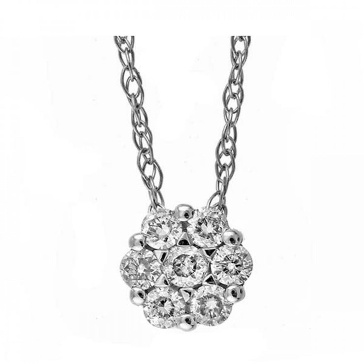 White 14 Karat Diamond Bouquets Pendant/Necklace W - Van Drake Jewelers