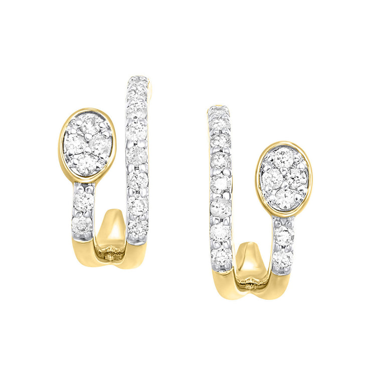 Lady's White 10 Karat Earrings With 28=0.25Tw Roun - Van Drake Jewelers