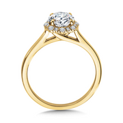 Yellow 14 Karat Blooming Halo Ring With One = 2.02