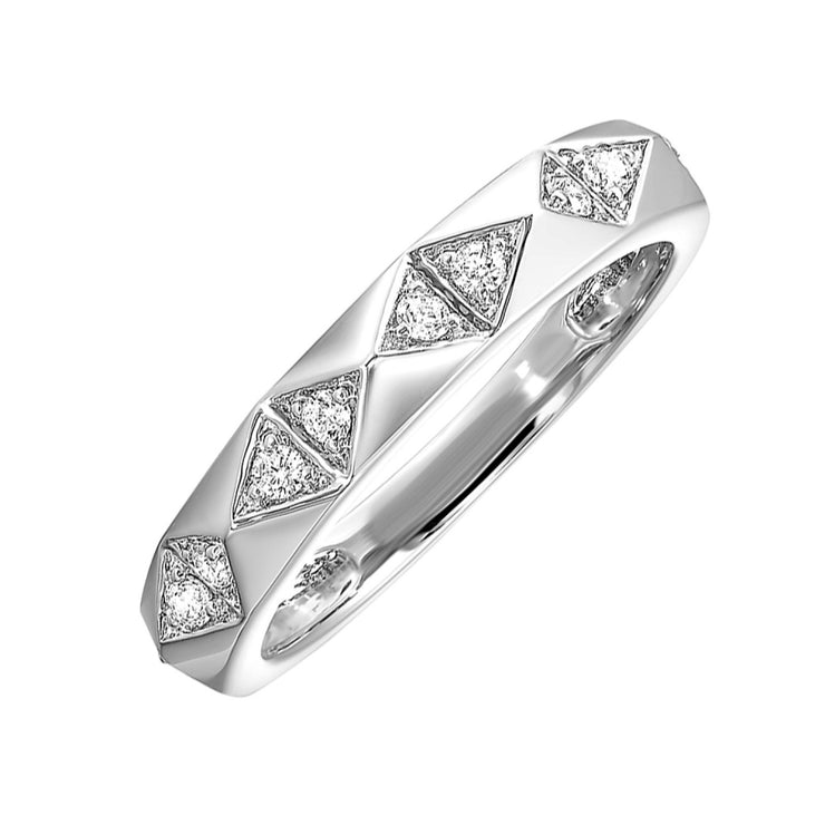 Lady's White 14 Karat Ring With 10=0.20Tw Round H/ - Van Drake Jewelers