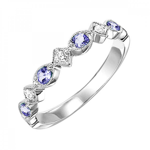 Lady's White 10 Karat Diamond & Synthetic Alexandr - Van Drake Jewelers