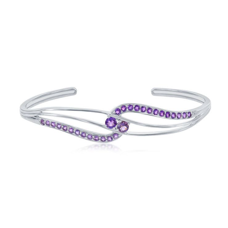 Sterling Silver Amethyst Bangle Bracelet Bracelet - Van Drake Jewelers