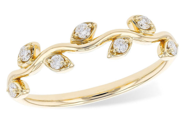 Lady's Yellow 14 Karat Wedding Ring With 7=0.14Tw - Van Drake Jewelers