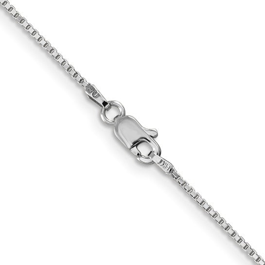 White 14 Karat 1Mm Box Chain Length 16 - Van Drake Jewelers