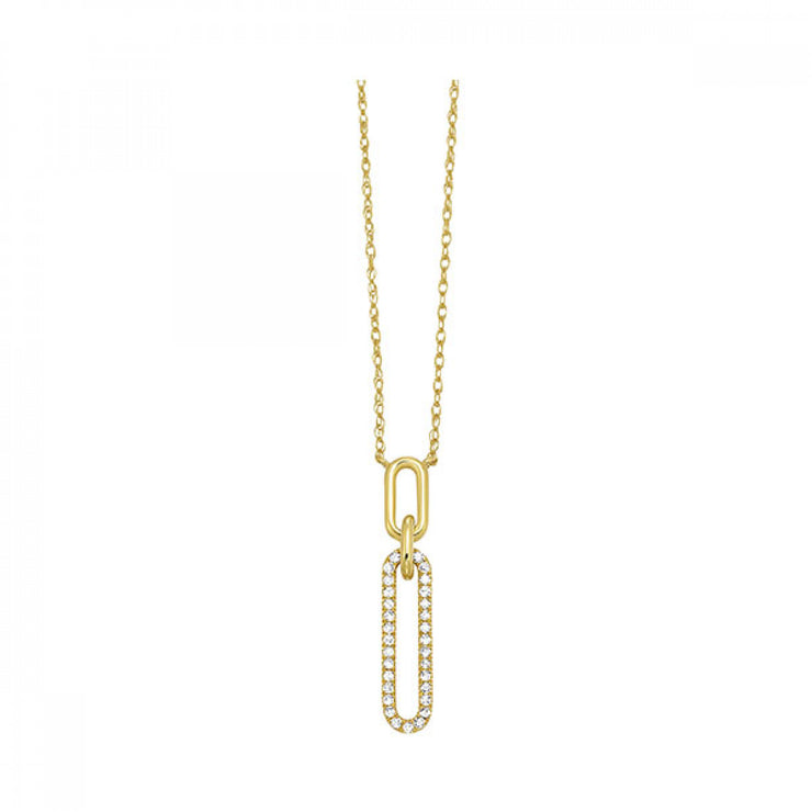 Yellow 10 Karat Pendant/Necklace With 32=0.10Tw Ro - Van Drake Jewelers