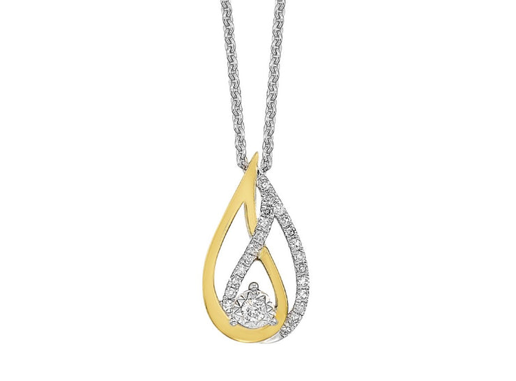 Two-Tone Sterling Silver/10K Diamond Fashion Penda