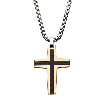 Stainless Steel Black And Rose Gold Plated With Ca