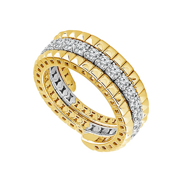 Two-Tone 14 Karat Flexie Ring With 25 = 1.13Tw Rou